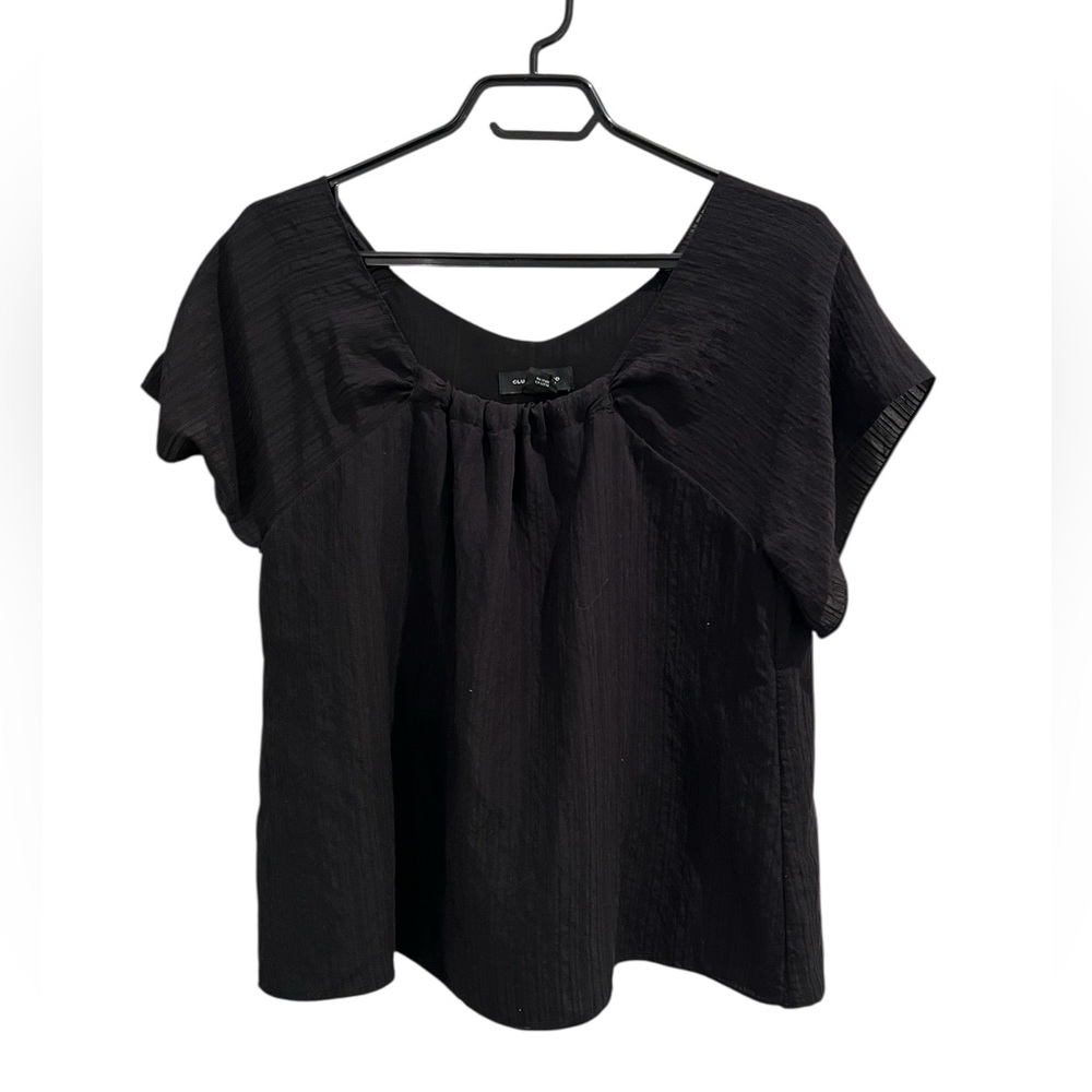 Black Club Monaco Light Short Sleeve Blouse